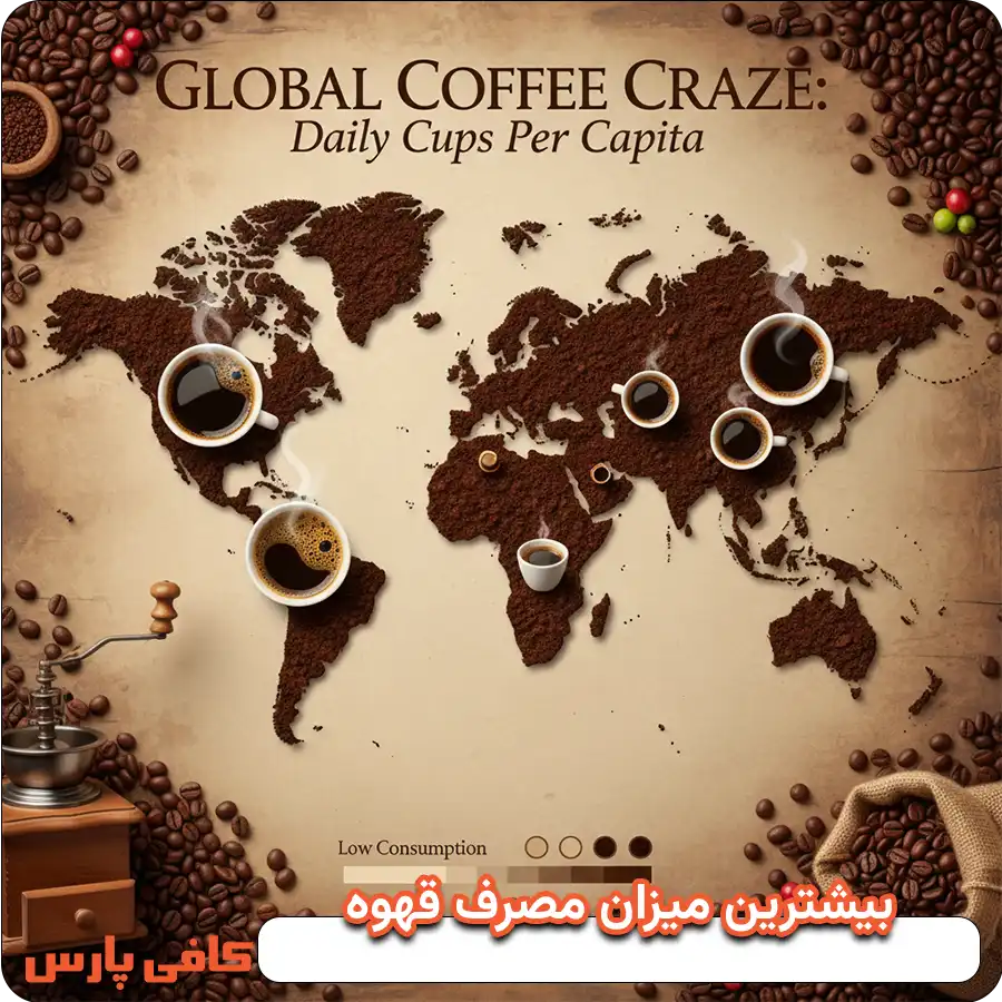 بیشترین میزان مصرف قهوه