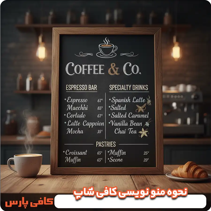 نحوه منو نویسی کافی شاپ