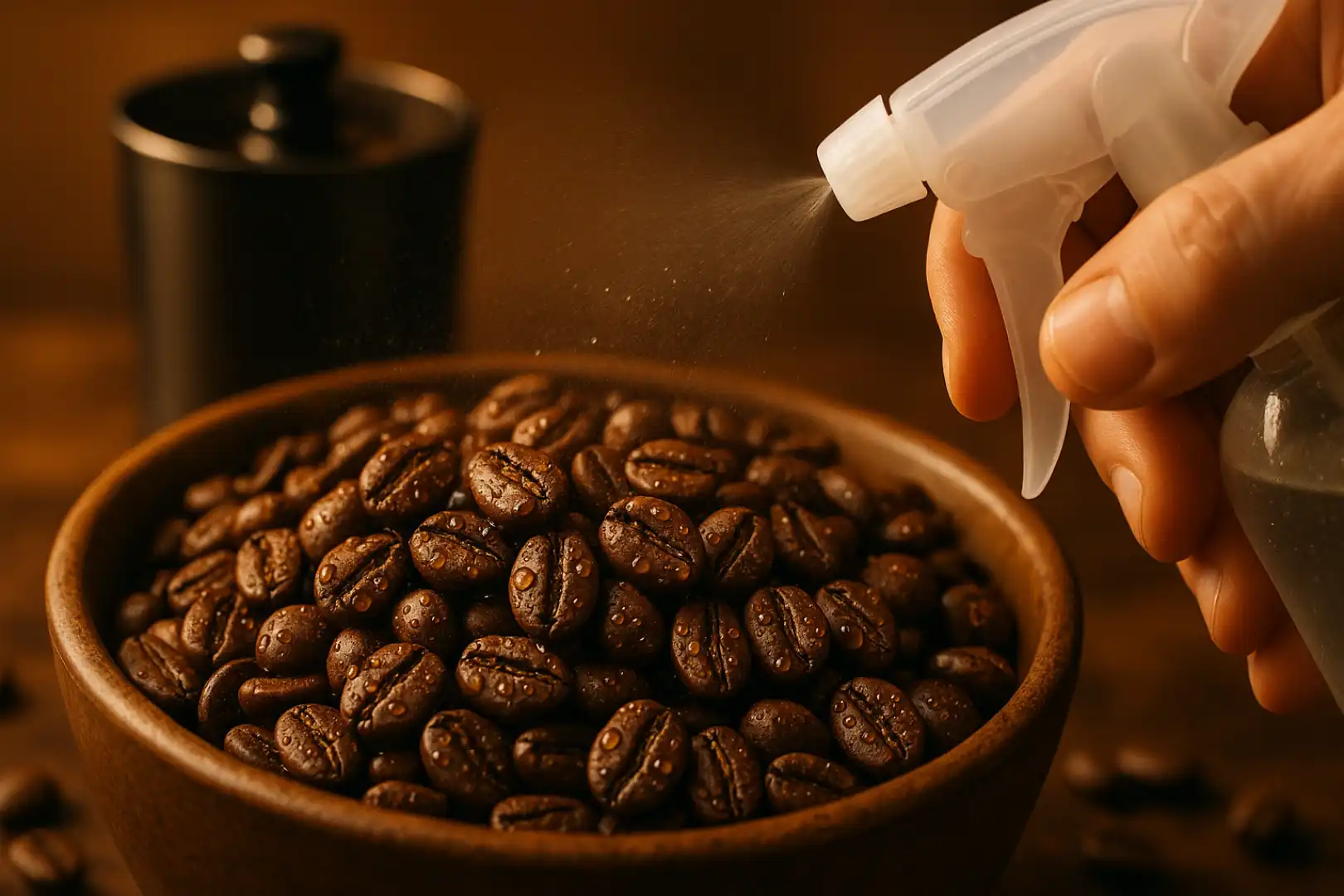اسپری آب روی قهوه 